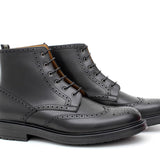 Polacchino stringato stile inglese in vitello nero e fondo in gomma 8109PSNER 142 ROSSI 