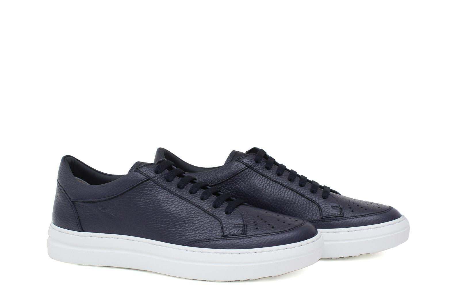 Sneaker in vitello bottalato color blu e fondo in gomma leggera 643VBOTTN 149 ROSSI 