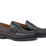 Mocassino College stile inglese in vitello naturale testa di moro  fondo gomma 5316GBTM 357 ROSSI 
