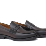 Mocassino College stile inglese in vitello naturale testa di moro  fondo gomma 5316GBTM 357 ROSSI 