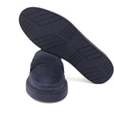 Slip-on in camoscio blu con fondo in gomma cucito 645FBLU 56 ROSSI 
