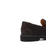 Mocassino college in suede testa di moro con fondo in gomma leggera 1552HSMO 190 ROSSI 