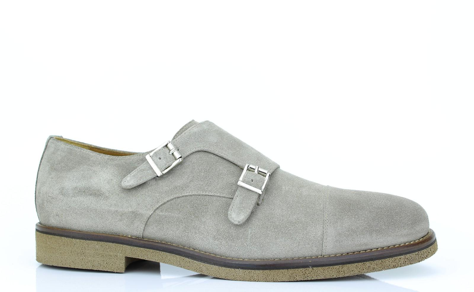 Doppia fibbia in camoscio taupe chiaro con fondo in gomma porosa leggera cucita 7728CFTAUP 34 ROSSI 