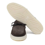 Slip-on con laccio in pelle  in camoscio marrone e fondo in gomma cucito 649FLOC 1133 ROSSI 