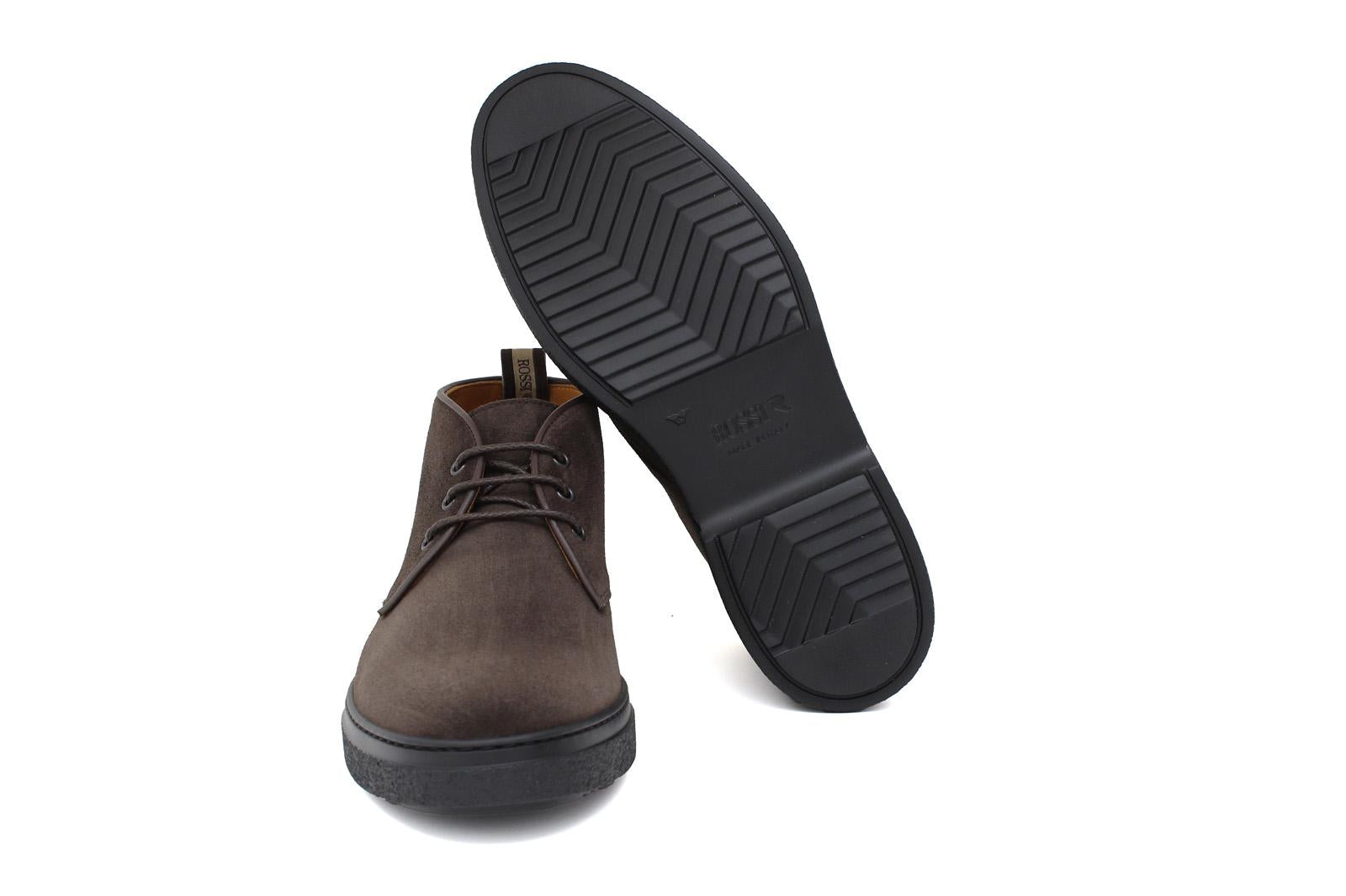 Polacchino stringato in camoscio ingrassato testa di moro e fondo gomma leggera 1250PHSMO 957 ROSSI 