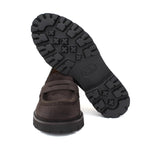 Mocassino donna stile ingegnere in suede testa di moro e fondo in gomma leggera D212HSMOD 11 ROSSI 