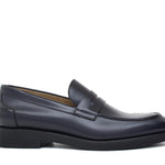 Mocassino sfoderato in vitello spazzolato blu con fondo in gomma leggera 6651GCHEBLU 1060 ROSSI 