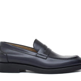 Mocassino sfoderato in vitello spazzolato blu con fondo in gomma leggera 6651GCHEBLU 1060 ROSSI 