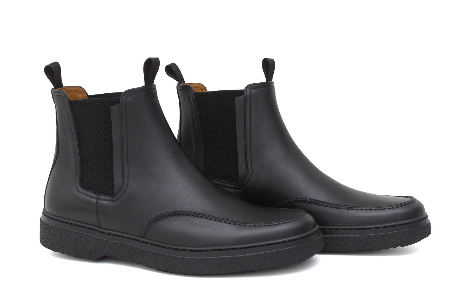 Stivaletto con elastico in vitello naturale nero e fondo in gomma leggera 1236PVN 1112 ROSSI 