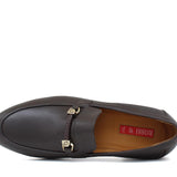 Mocassino in vitello dollaro testa di moro con fondo in cuoio antiscivolo 679WILTM 1137 ROSSI 