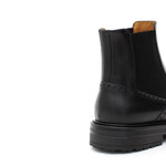 Stivaletto con elastico stile inglese in vitello a fiore nero  e fondo in gomma 9176PSNER 281 ROSSI 