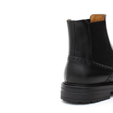 Stivaletto con elastico stile inglese in vitello a fiore nero  e fondo in gomma 9176PSNER 281 ROSSI 