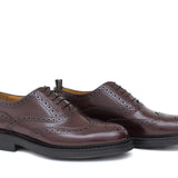 Derby donna stile inglese in vitello spazzolato prugna e fondo in gomma cucito D216GCPBO 20 ROSSI 