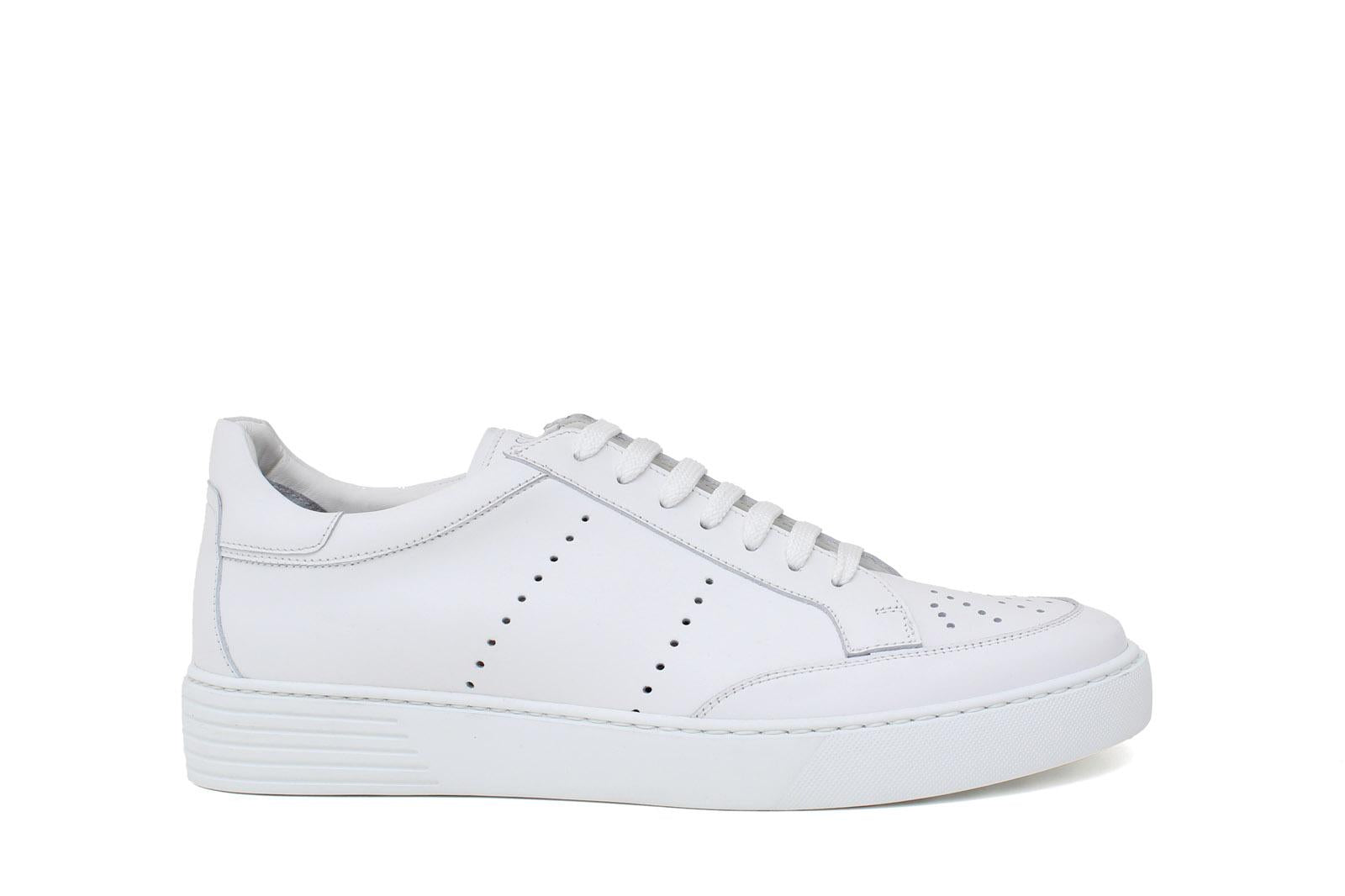 Sneaker in vitello bianco e fondo in gomma leggera 1017POFFW 13 ROSSI 