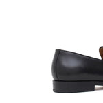 Mocassino con accessorio in vitello spazzolato nero con fondo in cuoio antiscivolo 644MORSCN 20 ROSSI 