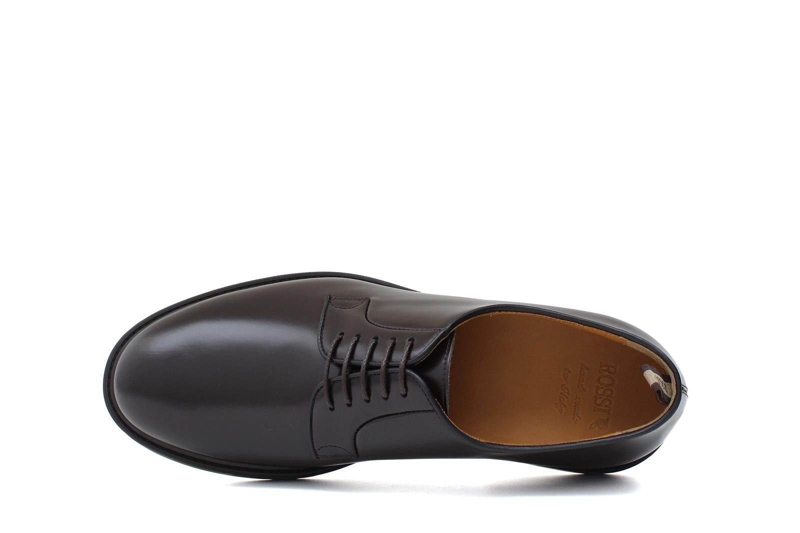 Derby liscio in vitello spazzolato testa di moro con fondo in gomma 403RCALTM 1037 ROSSI 