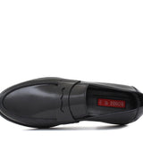 Mocassino con mascherina in vitello spazzolato nero  e fondo in gomma 6834TINE 514 ROSSI 