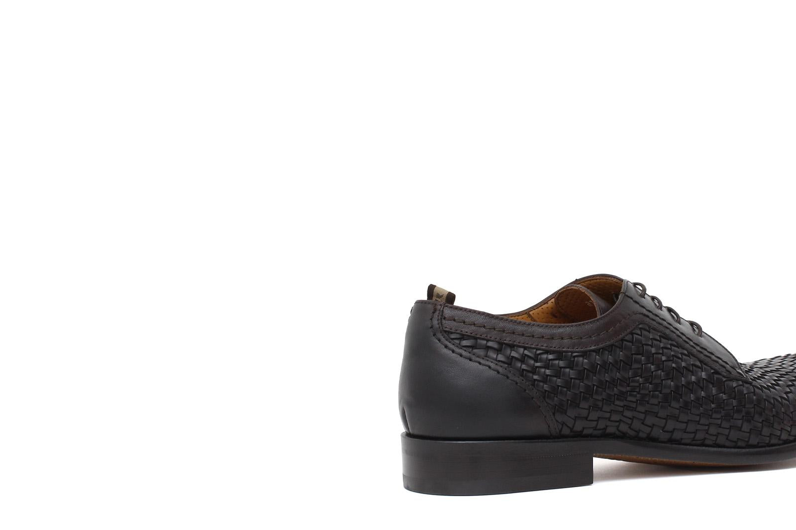 Derby in vitellino intrecciato color nero con fondo in cuoio cucito blake 8727VITM 192 ROSSI 