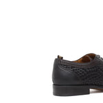 Derby in vitellino intrecciato color nero con fondo in cuoio cucito blake 8727VITM 192 ROSSI 