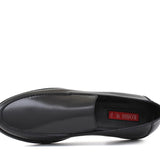 Mocassino in vitello spazzolato nero  e fondo in gomma 6835GTNE 304 ROSSI 