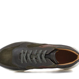 Sneakers in pelle verdone con dettagli marrone e riporto in camoscio verdeone con fondo vibram 800BMIL 285 ROSSI 