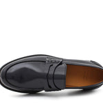 Mocassino College stile inglese in vitello spazzolato blu e fondo in gomma leggera 5316CALBLU 240 ROSSI 