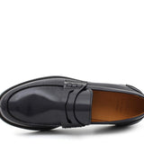 Mocassino College stile inglese in vitello spazzolato blu e fondo in gomma leggera 5316CALBLU 240 ROSSI 
