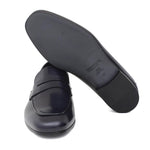 Mocassino in vitello spazzolato navy con fondo in cuoio 1464TBN 71 ROSSI 