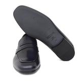 Mocassino in vitello spazzolato navy con fondo in cuoio 1464TBN 71 ROSSI 