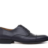 Derby con puntalino in vitellino morbido color blu con fondo cuoio antiscivolo cucito blake 212LBLU 166 ROSSI 