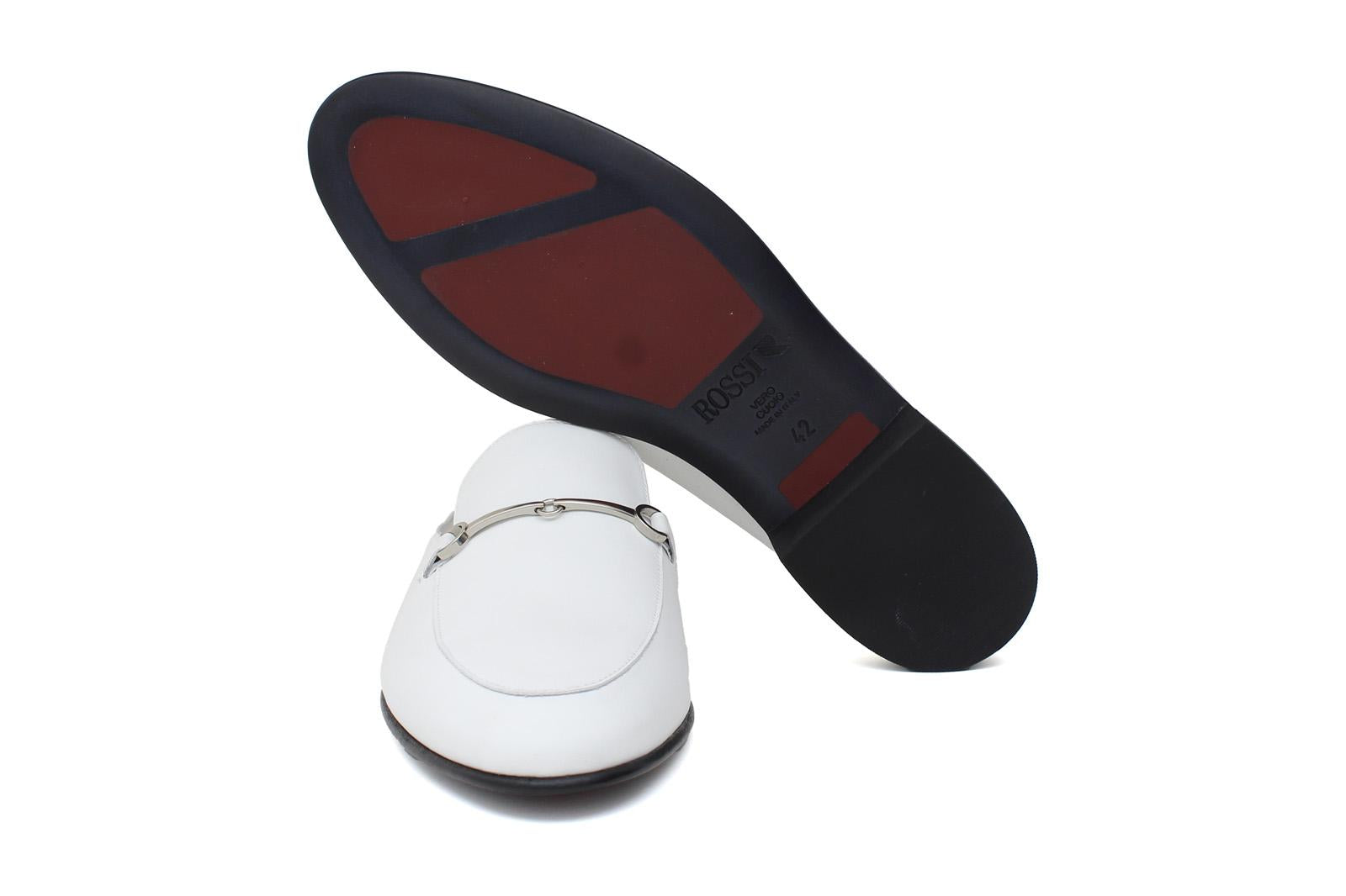 Sabout in nappa bianco con fondo in cuoio antiscivolo 7829PBIA 1139 ROSSI 