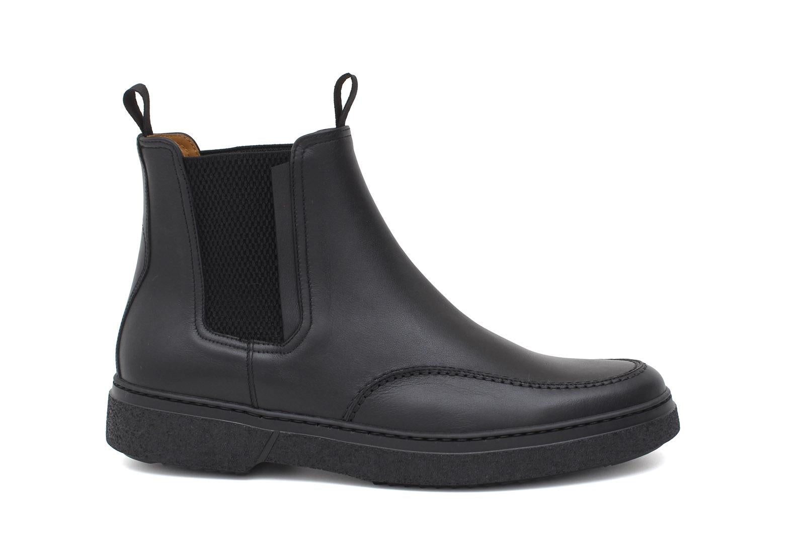Stivaletto con elastico in vitello naturale nero e fondo in gomma leggera 1236PVN 1112 ROSSI 