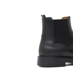 Stivaletto con elastico stile inglese in vitello a fiore nero  e fondo in gomma 166PGBN 994 ROSSI 