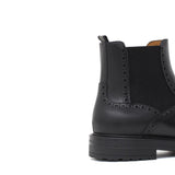 Stivaletto con elastico stile inglese in vitello a fiore nero  e fondo in gomma 166PGBN 994 ROSSI 