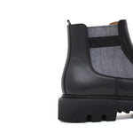 Stivaletto beatles in vitello nero e fondo in gomma leggera 9154CTPBN 1082 ROSSI 