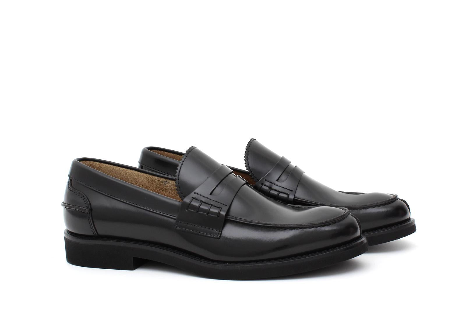 College stile inglese in vitello spazzolato nero con fondo in gomma leggera 5940GCNE 973 ROSSI 