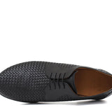 Derby in vitellino intrecciato color nero con fondo in gomma cucito blake 9645VTNE 308  UN ROSSI 