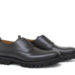 Derby liscio in vitello spazzolato nero con fondo in gomma leggera 455CNE 183 ROSSI 