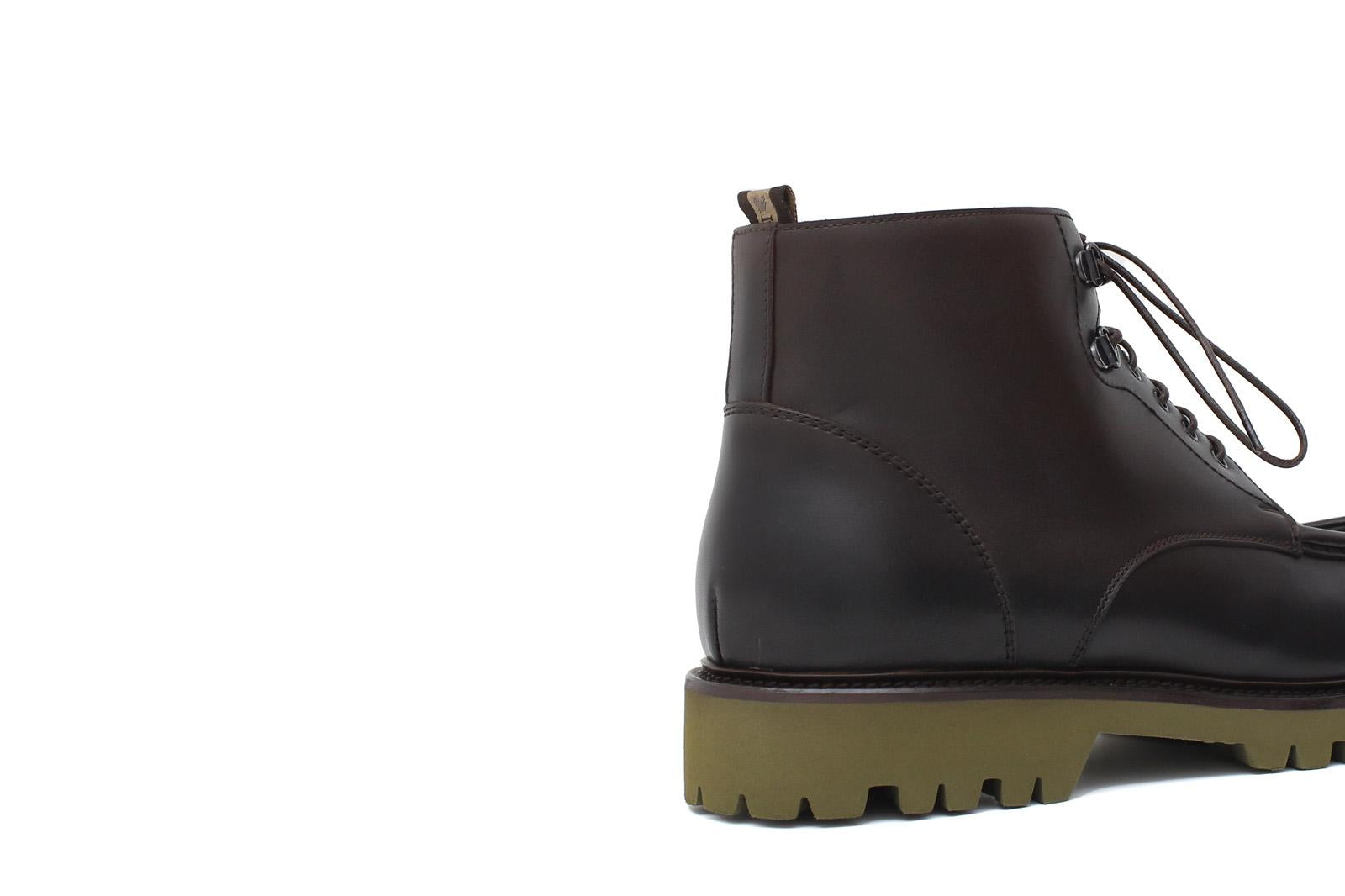 Polacchino stringato in vitello anticato testa di moro e fondo in gomma leggera 460PBTM 68 ROSSI 