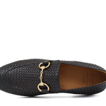 Mocassino con accessorio in vitellino intrecciato t. moro e fondo cuoio antiscivolo cucito 8690INTM 190 ROSSI 