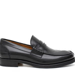 Mocassino College stile inglese in vitello spazzolato nero e fondo in cuoio 1/2 gomma 5316VCN 228 ROSSI 