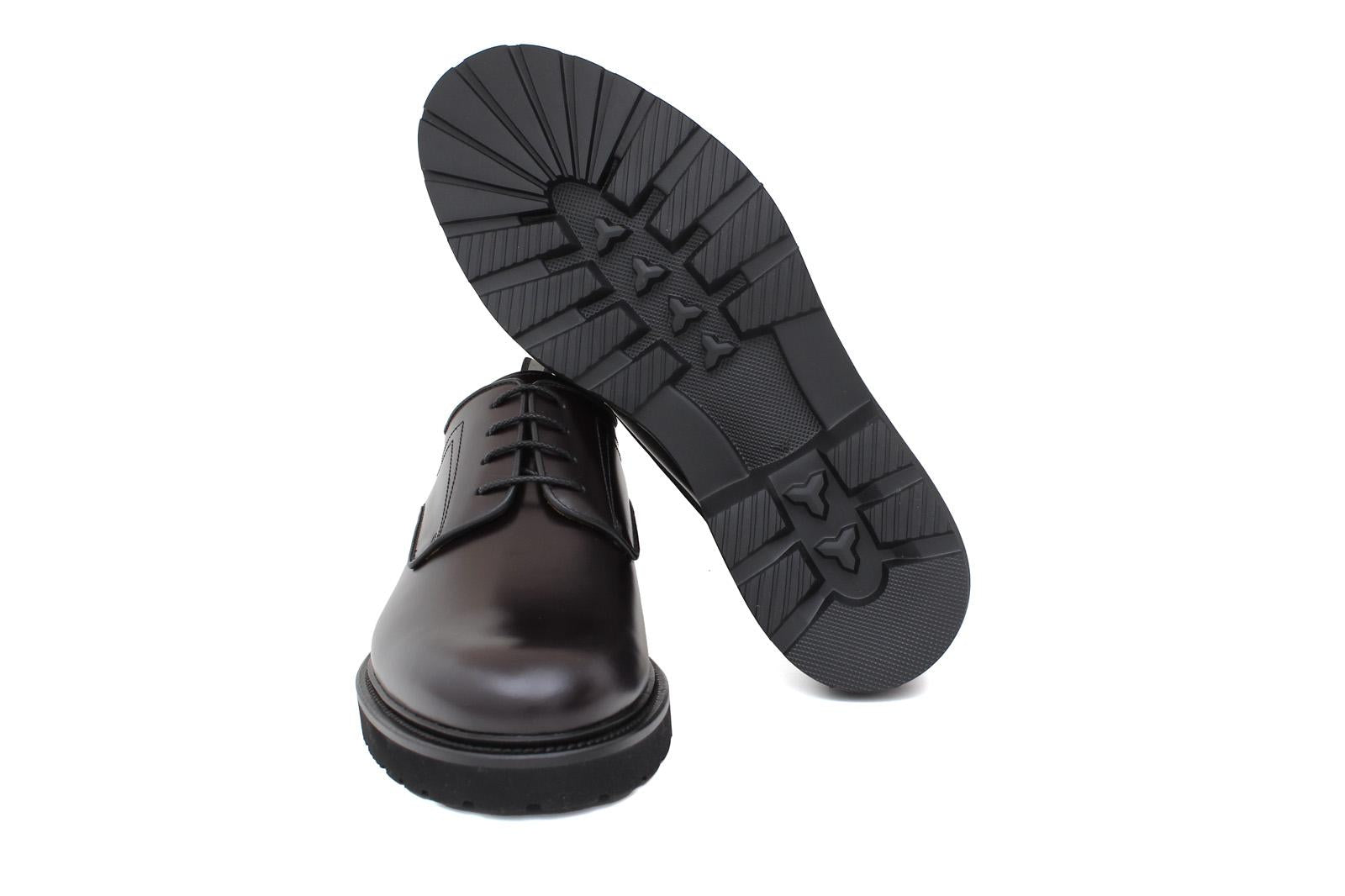 Derby in vitello spazzolato bordò con fondo in gomma leggera 1279CALB 510 ROSSI 