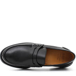 Mocassino College stile inglese in vitello naturale nero fondo gomma 5316GSENE 307 ROSSI 