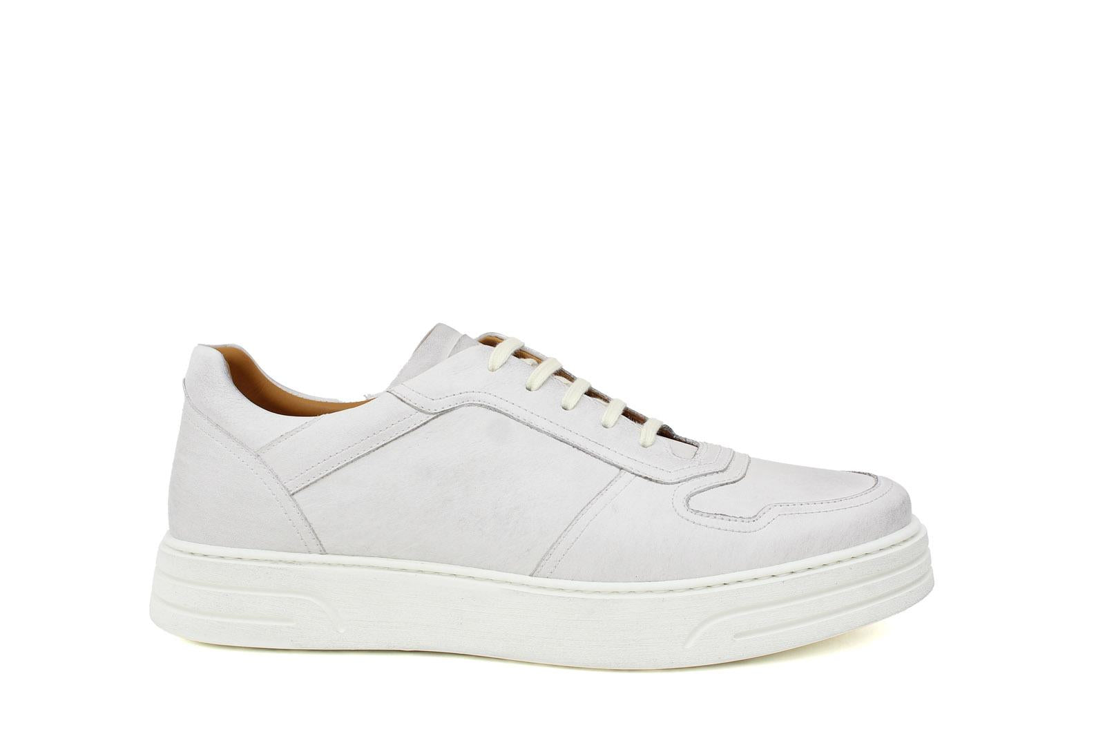 Sneakers in vitello naturale bianco antik e fondo in gomma leggera 1245CVAPAN 1066 ROSSI 