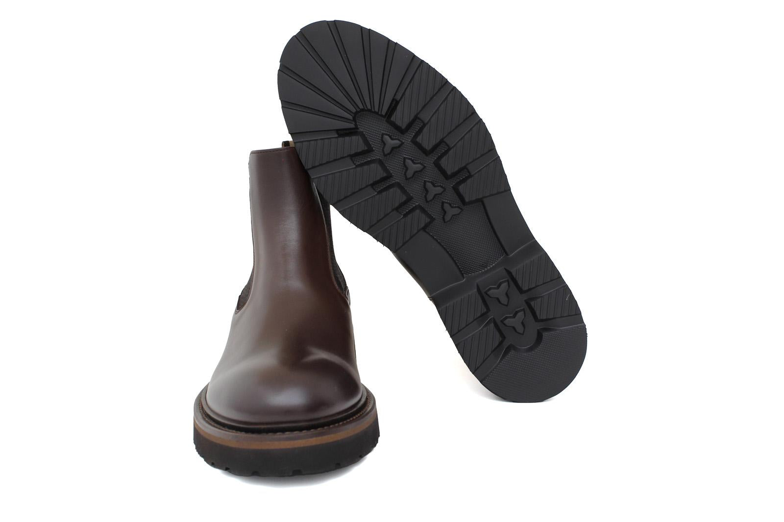 Stivaletto beatles in vitello  marrone sfumato e fondo in gomma leggera 9154CTPSMM 401 ROSSI 