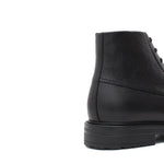 Stivaletto stringato in vitello chicchino nero con fondo gomma 9290PCVNE 621 ROSSI 