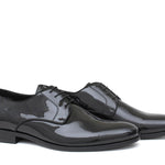 Derby in vernice nera con fondo in cuoio 7608VERNER 390 ROSSI 