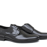 Derby in vernice nera con fondo in cuoio 7608VERNER 390 ROSSI 