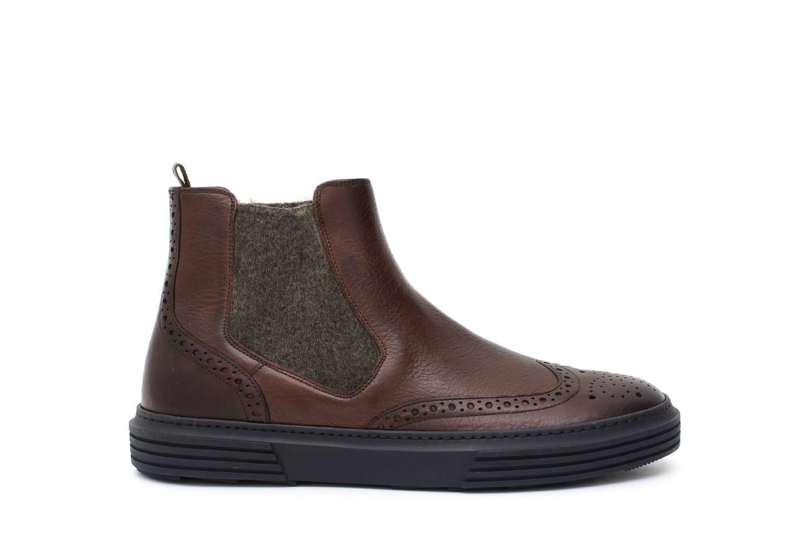 Stivaletto modello beatles stile inglese in cervo vegetale marrone con fondo gomma blu 9198PCEMAR 61 ROSSI 