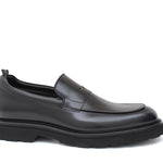 Mocassino in vitello spazzolato nero e fondo in gomma leggera 1204CNER 178 ROSSI 